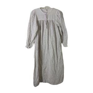 Vtg Brandywine Nightgown M Floral Eyelet Yoke‎ Long Sleeve Prairie Cottagecore